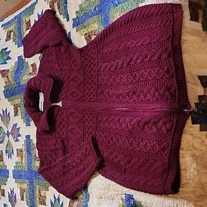 Wool Zip-up Cardigan Sweater XL